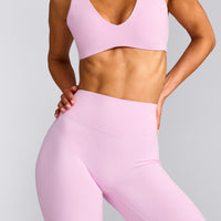 SoftMotion™ Flared Pants with Gray Logo | Chalk Pink
