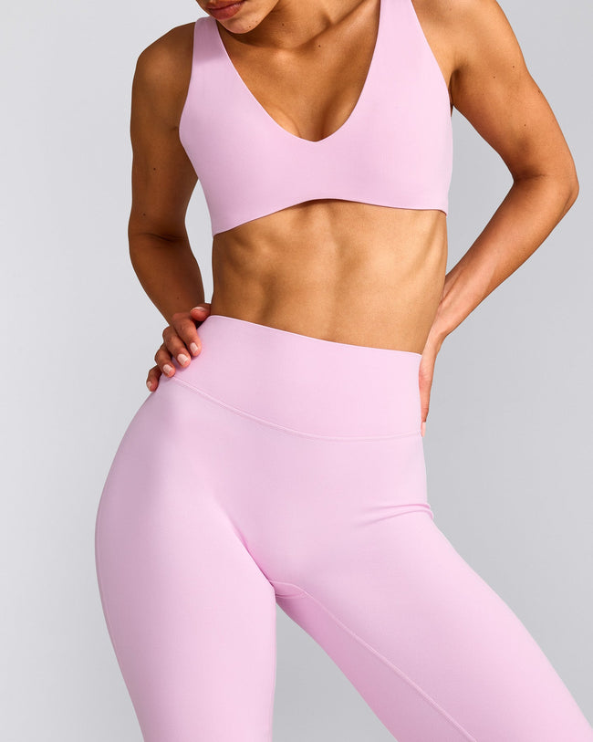 SoftMotion™ Flared Pants with Gray Logo | Chalk Pink