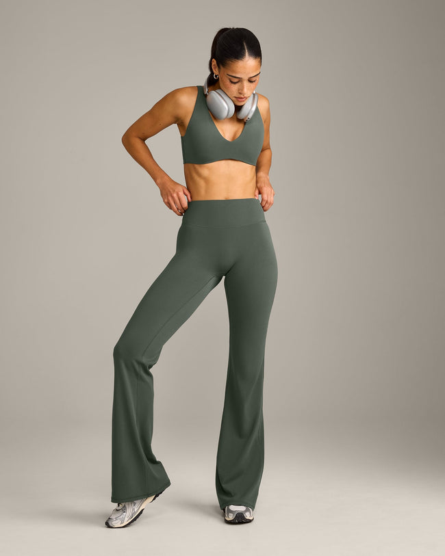 SoftMotion™ Flared Bottoms with Gray Logo | Dark Khaki