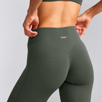 SoftMotion™ Flared Pants with Gray Logo | Dark Khaki