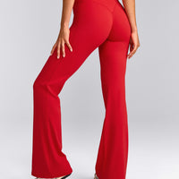 SoftMotion™ Flared Pants with Gray Logo | Fiery Red