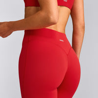 SoftMotion™ Flared Pants with Gray Logo | Fiery Red