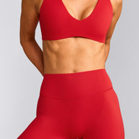 SoftMotion™ Flared Pants with Gray Logo | Fiery Red