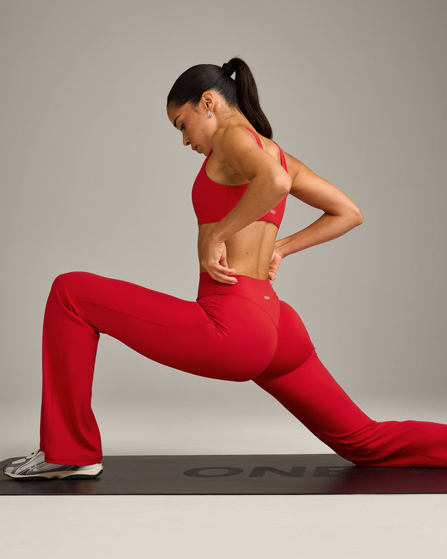 SoftMotion™ Flared Bottoms with Gray Logo | Fiery Red