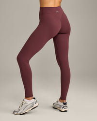SoftMotion™ High Waisted Leggings with Gray Logo | Velvet Mocha