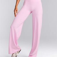 SoftMotion™ Straight Leg Pants with Gray Logo | Chalk Pink