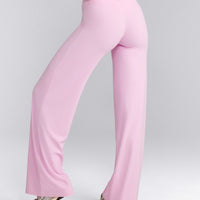 SoftMotion™ Straight Leg Pants with Gray Logo | Chalk Pink