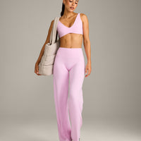 SoftMotion™ Straight Leg Bottoms with Gray Logo | Chalk Pink