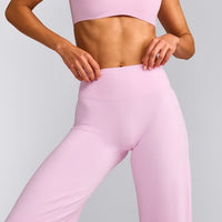 SoftMotion™ Straight Leg Pants with Gray Logo | Chalk Pink