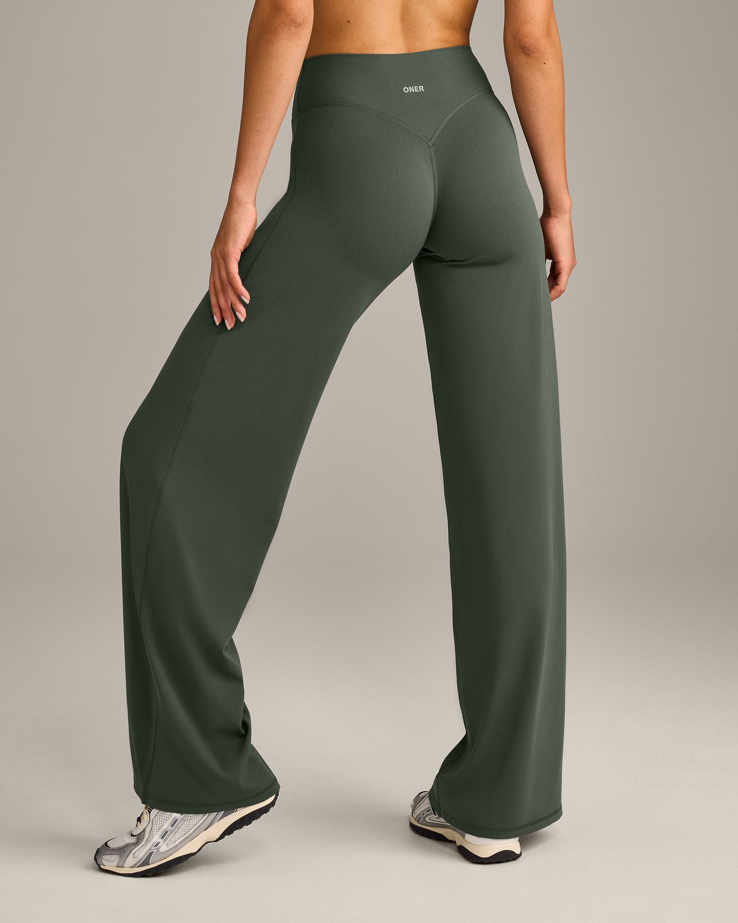 SoftMotion™ Straight Leg Bottoms with Gray Logo | Dark Khaki