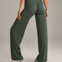 SoftMotion™ Straight Leg Bottoms with Gray Logo | Dark Khaki