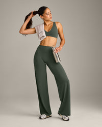 SoftMotion™ Straight Leg Bottoms with Gray Logo | Dark Khaki