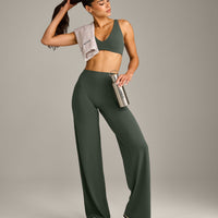 SoftMotion™ Straight Leg Bottoms with Gray Logo | Dark Khaki