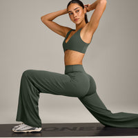 SoftMotion™ Straight Leg Bottoms with Gray Logo | Dark Khaki