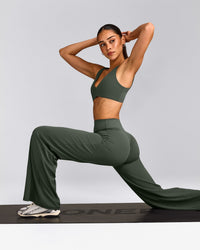 SoftMotion™ Straight Leg Pants with Gray Logo | Dark Khaki