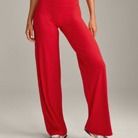 SoftMotion™ Straight Leg Bottoms with Gray Logo | Fiery Red