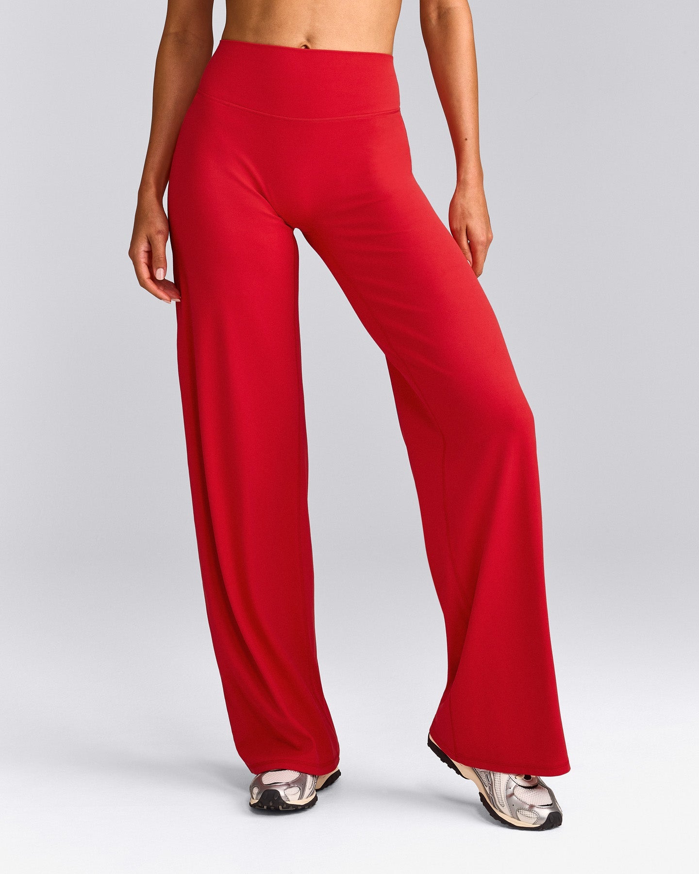 SoftMotion™ Straight Leg Pants with Gray Logo | Fiery Red