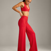 SoftMotion™ Straight Leg Bottoms with Gray Logo | Fiery Red