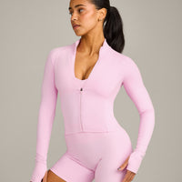 SoftMotion™ Mid Jacket with Gray Logo | Chalk Pink