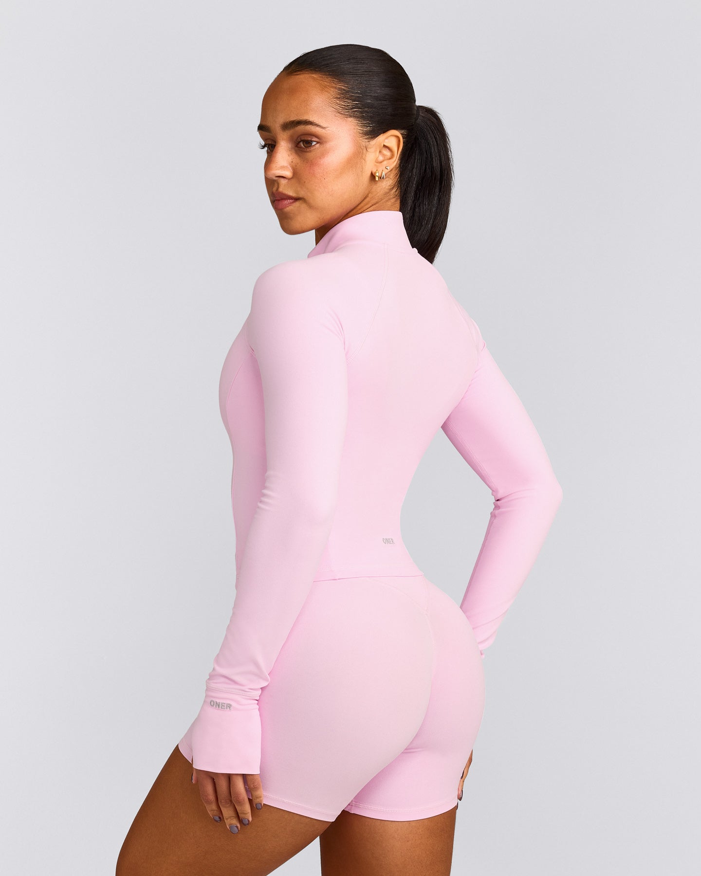 SoftMotion™ Mid Jacket with Gray Logo | Chalk Pink