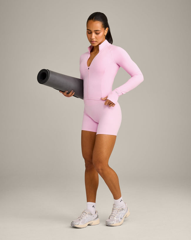 SoftMotion™ Mid Jacket with Gray Logo | Chalk Pink