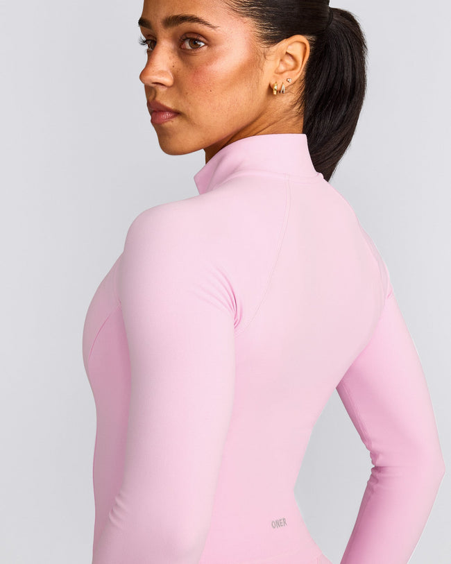 SoftMotion™ Mid Jacket with Gray Logo | Chalk Pink