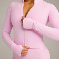 SoftMotion™ Mid Jacket with Gray Logo | Chalk Pink