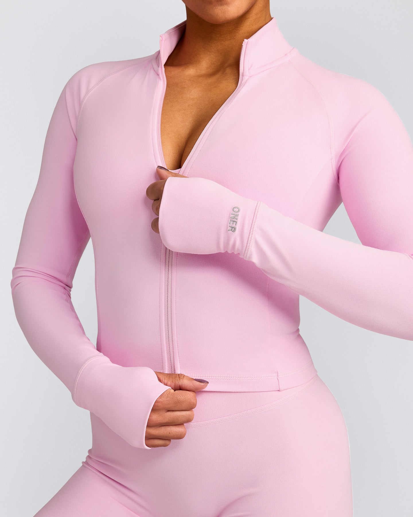 SoftMotion™ Mid Jacket with Gray Logo | Chalk Pink