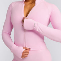 SoftMotion™ Mid Jacket with Gray Logo | Chalk Pink