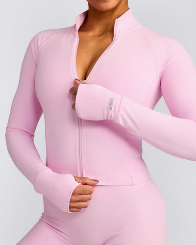 SoftMotion™ Mid Jacket with Gray Logo | Chalk Pink