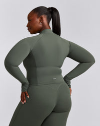 SoftMotion™ Mid Jacket with Gray Logo | Dark Khaki