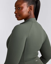 SoftMotion™ Mid Jacket with Gray Logo | Dark Khaki