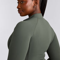 SoftMotion™ Mid Jacket with Gray Logo | Dark Khaki