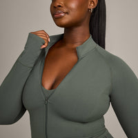 SoftMotion™ Mid Jacket with Gray Logo | Dark Khaki