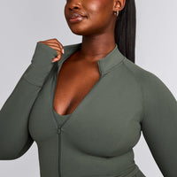 SoftMotion™ Mid Jacket with Gray Logo | Dark Khaki