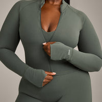 SoftMotion™ Mid Jacket with Gray Logo | Dark Khaki