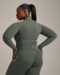 SoftMotion™ Mid Jacket with Gray Logo | Dark Khaki