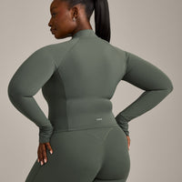 SoftMotion™ Mid Jacket with Gray Logo | Dark Khaki