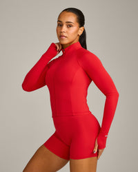 SoftMotion™ Mid Jacket with Gray Logo | Fiery Red