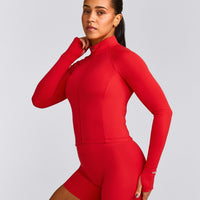 SoftMotion™ Mid Jacket with Gray Logo | Fiery Red