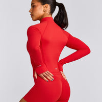 SoftMotion™ Mid Jacket with Gray Logo | Fiery Red