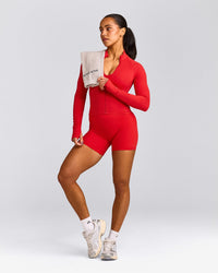 SoftMotion™ Mid Jacket with Gray Logo | Fiery Red
