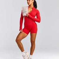 SoftMotion™ Mid Jacket with Gray Logo | Fiery Red