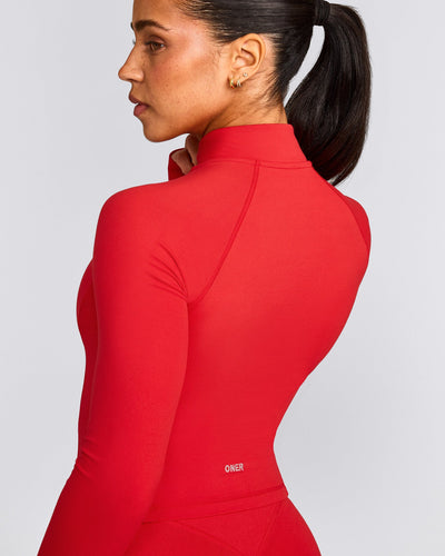 SoftMotion™ Mid Jacket with Gray Logo | Fiery Red