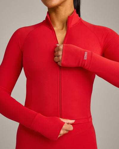 SoftMotion™ Mid Jacket with Gray Logo | Fiery Red