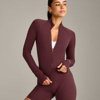 SoftMotion™ Mid Jacket with Grey Logo | Velvet Mocha