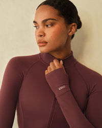 SoftMotion™ Mid Jacket with Gray Logo | Velvet Mocha