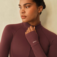 SoftMotion™ Mid Jacket with Gray Logo | Velvet Mocha