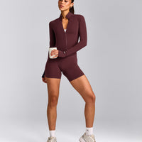 SoftMotion™ Mid Jacket with Gray Logo | Velvet Mocha