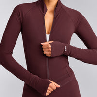 SoftMotion™ Mid Jacket with Gray Logo | Velvet Mocha